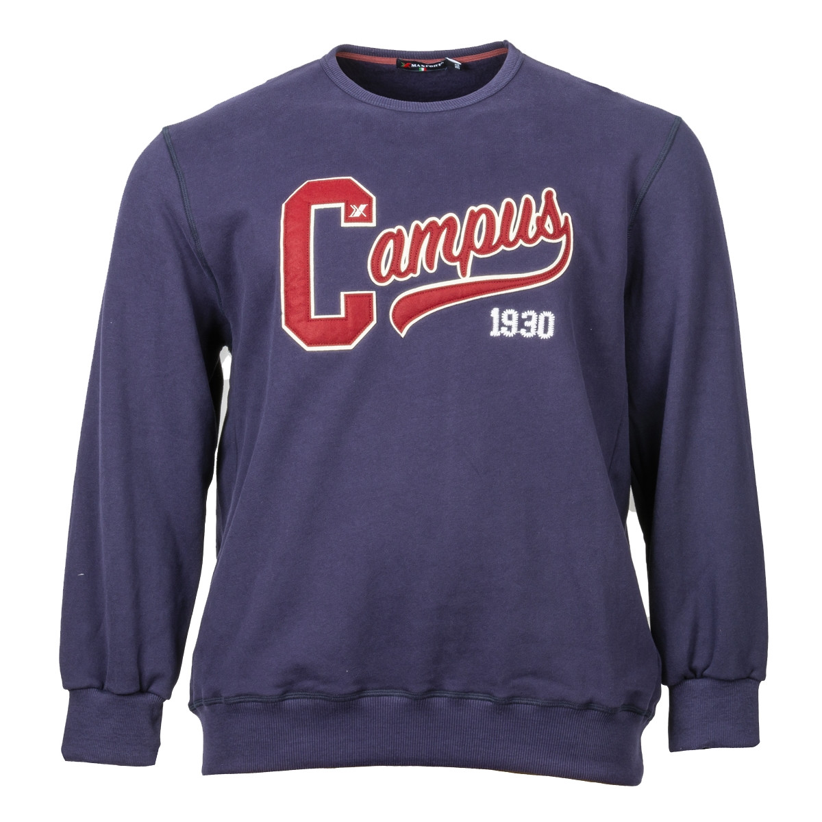 Sweat Damart Femme Bleu Marine Brodé Fleurs - Taille L - Col Rond - Occasion Parfait état