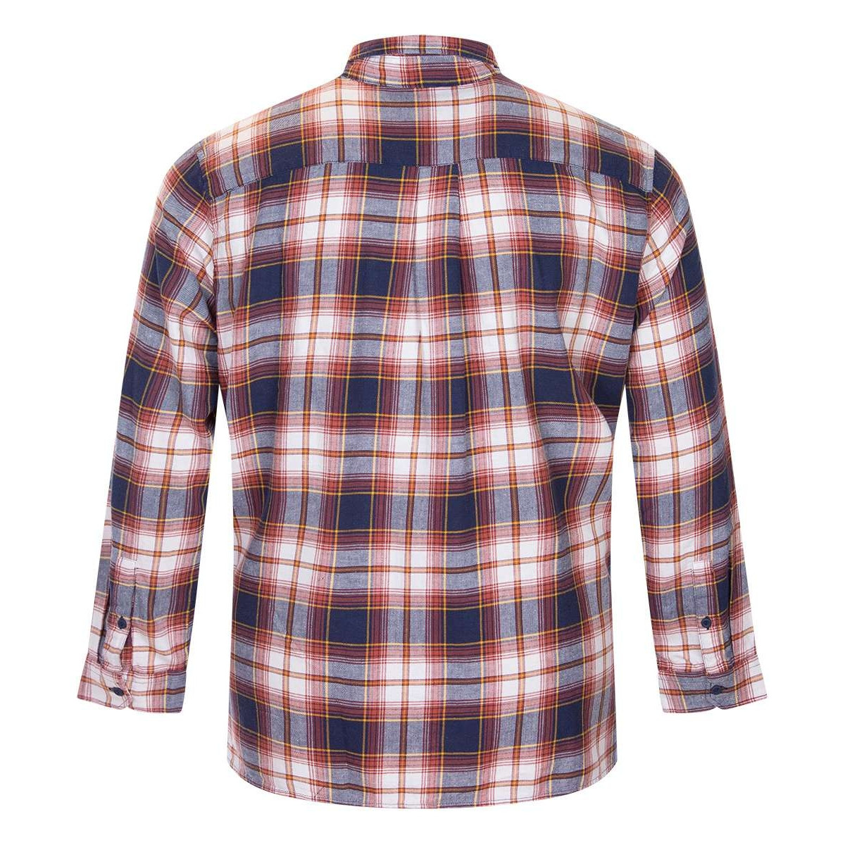Thumbnail Chemise grande taille multicolore en coton mélangé carreaux motifs tartan coupe droite col français - Image 2