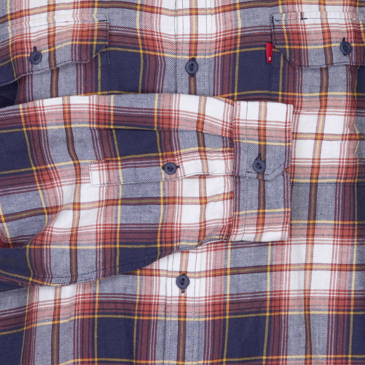 Thumbnail Chemise grande taille multicolore en coton mélangé carreaux motifs tartan coupe droite col français - Image 3