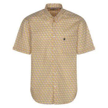 Chemise jaune en coton avec imprimé liberty all-over coupe regular fit col américain