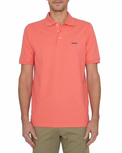 Polo corail en coton uni...