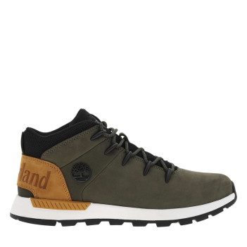 Bottines en cuir nubuck vertes à talon plat avec des lacets ronds