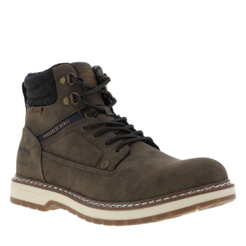 Boots kaki à doublure Tartan à lacets et fermeture zippée