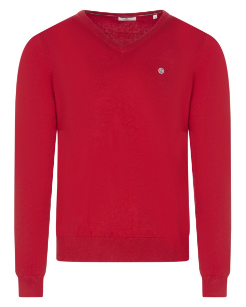 Pull en coton mélangé rouge...