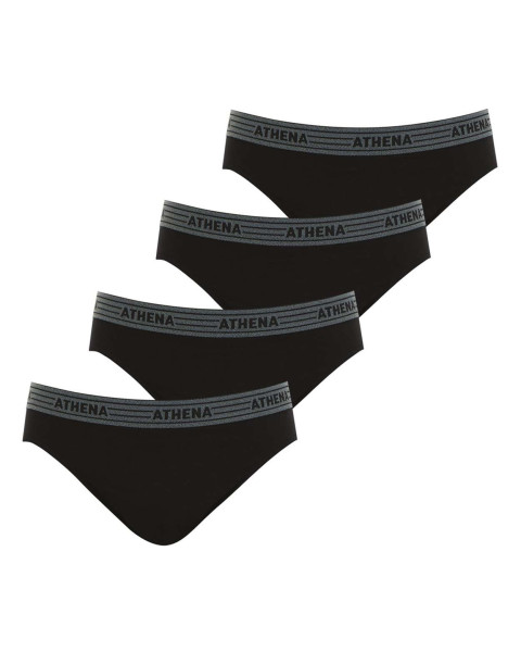 Lot de 4 slips noirs en...