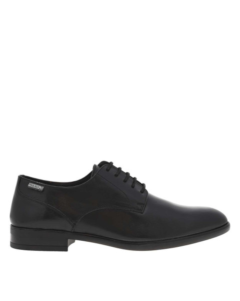 Derbies en cuir noir à bout...