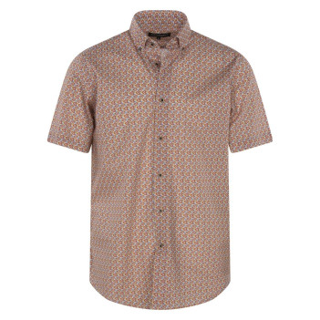 Chemise en coton orange avec une coupe droite et un col américain