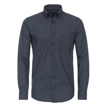 Chemise en coton indigo avec points imprimés et une coupe regular fit