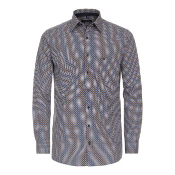 Chemise en coton bleue carreaux coupe regular fit col boutonné