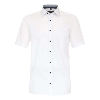 Chemise blanche unie en coton avec une coupe droite à fermeture boutonnée