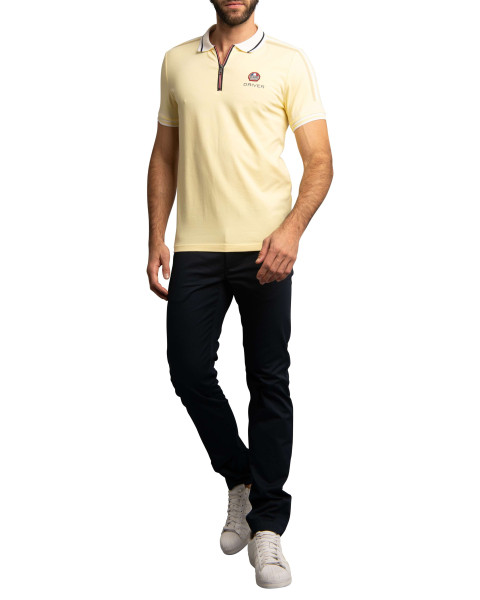 Polo en coton jaune imprimé...