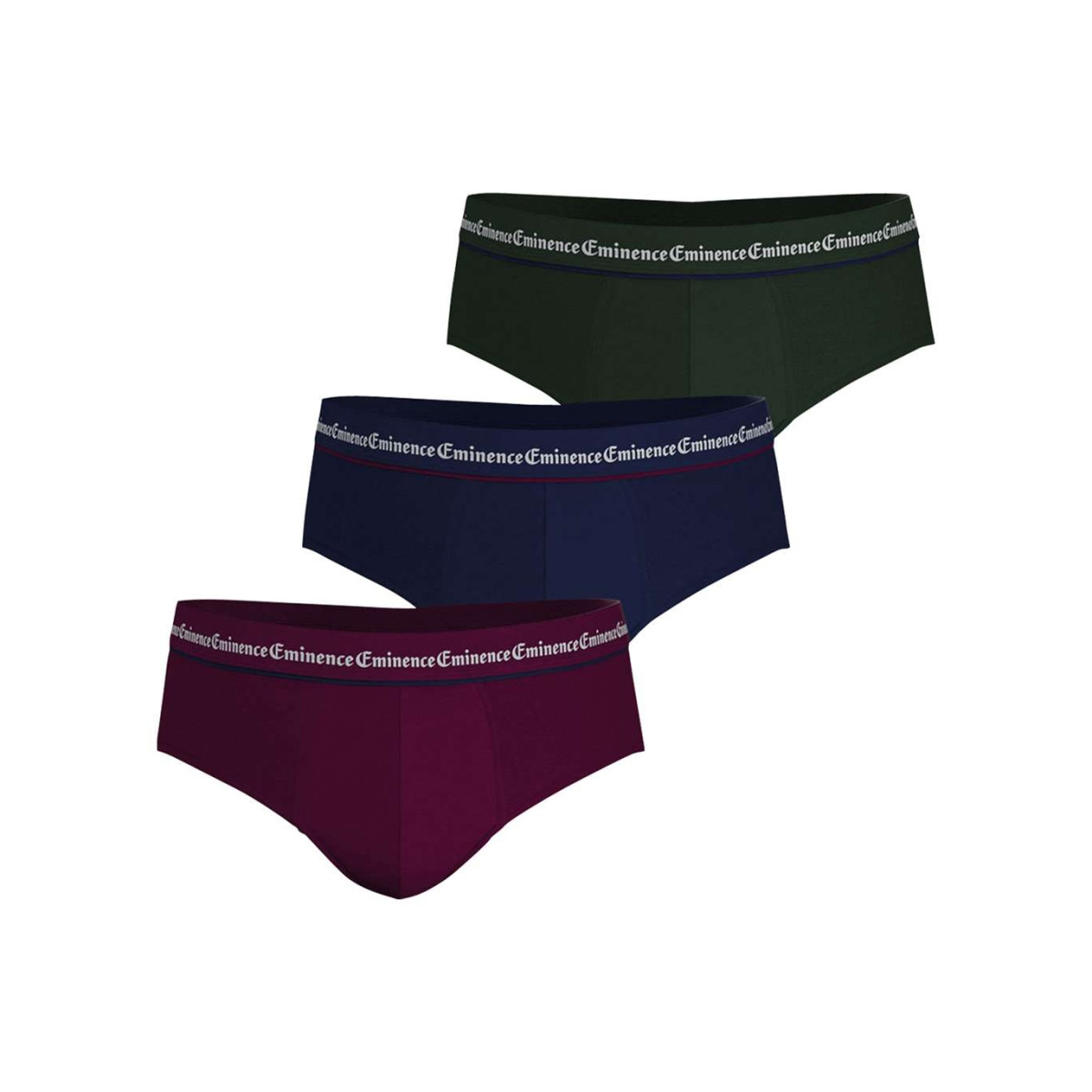Lot de 3 slips en coton multicolores unis à coupe fermée et à taille élastiquée