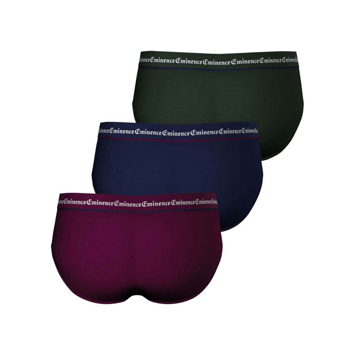 Thumbnail Lot de 3 slips en coton multicolores unis à coupe fermée et à taille élastiquée - Image 2