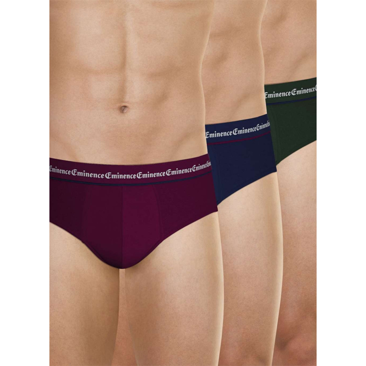 Thumbnail Lot de 3 slips en coton multicolores unis à coupe fermée et à taille élastiquée - Image 3