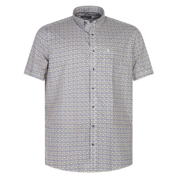Chemise grande taille en coton multicolore abstrait avec une coupe regular fit