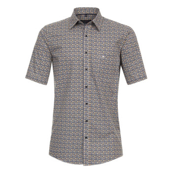 Chemise grande taille en coton multicolore imprimée avec une coupe droite