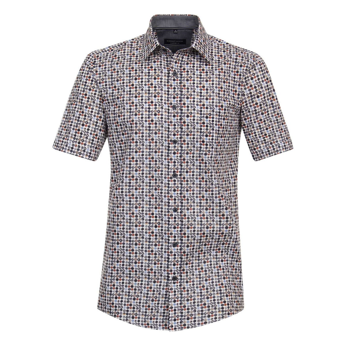 Chemise grande taille en coton multicolore imprimée avec une petite poche