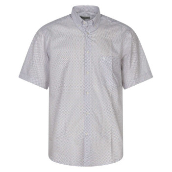 Chemise en coton blanche imprimé avec un col boutonné et une coupe droite