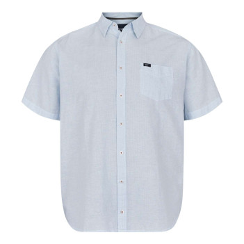 Chemise ciel à fines rayures avec une coupe droite et un col français