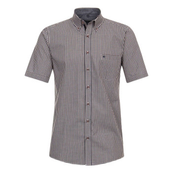 Chemise grande taille en coton marine avec des carreaux et une poche à l'avant