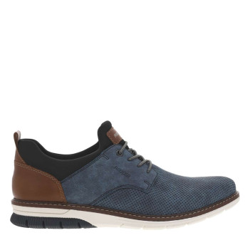 Baskets basses bleues avec chevillière en slip-on et des lacets ronds élastiqués