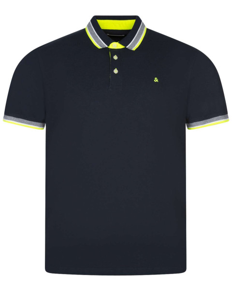 Polo en coton bleu avec une...