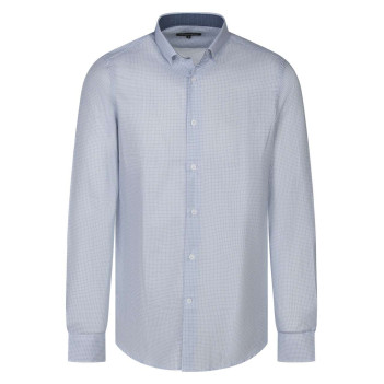 Chemise en coton ciel imprimée avec une coupe droite à col français