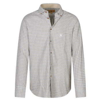Chemise en coton écrue à imprimé tartan avec un col américain
