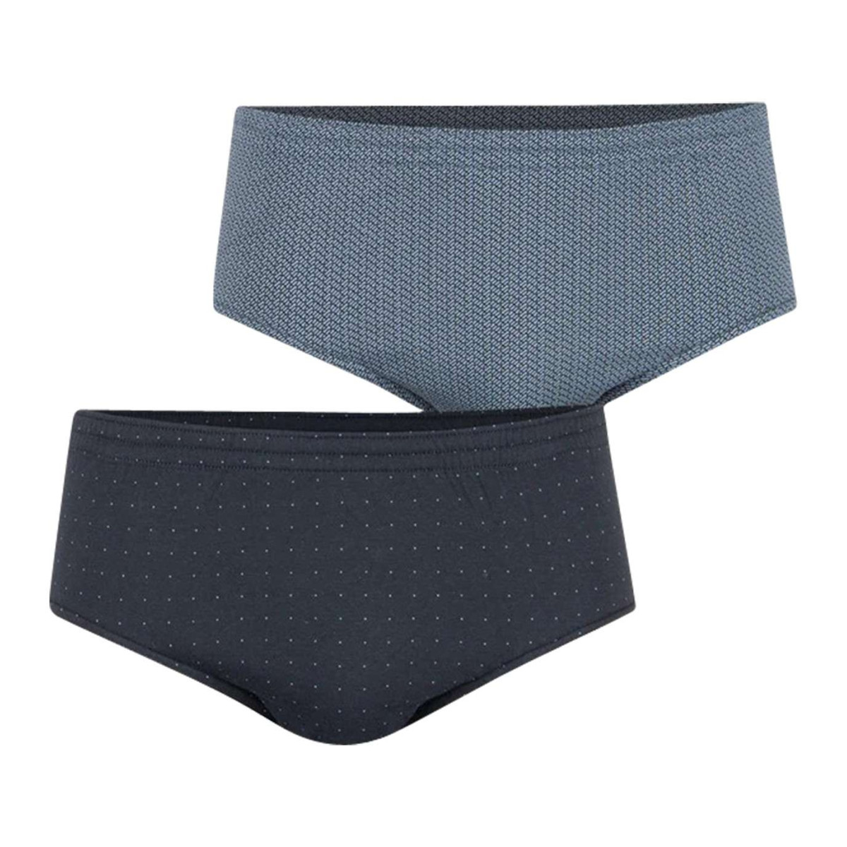 Lot de 2 slips en coton bicolore à motifs taille haute à taille élastiquée