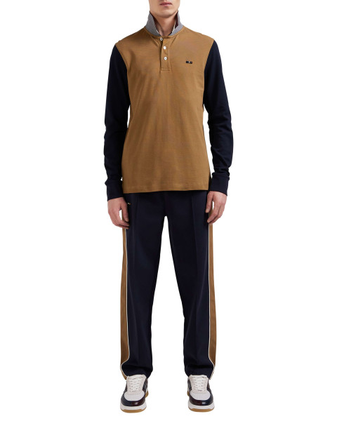 Polo camel uni à coupe...