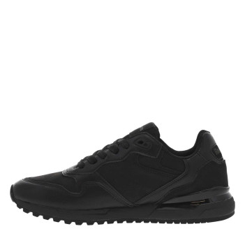 Sneakers noires à talon plat et à lacets plats noirs avec patch