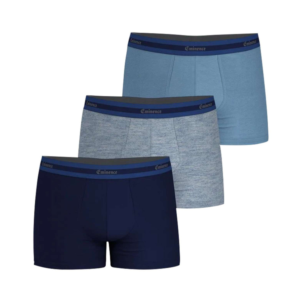 Lot de 3 boxers classiques en coton tricolores à taille élastiquée