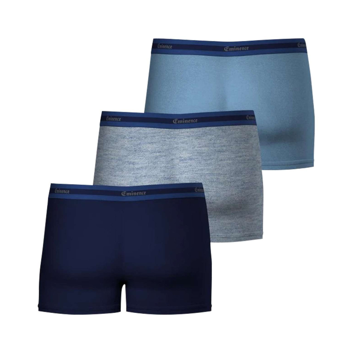 Thumbnail Lot de 3 boxers classiques en coton tricolores à taille élastiquée - Image 2
