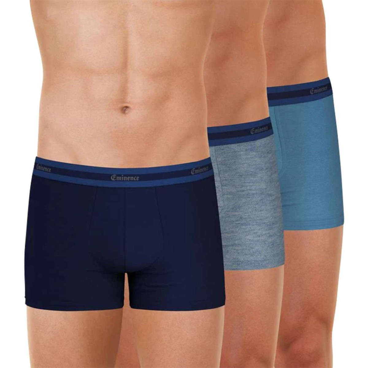 Thumbnail Lot de 3 boxers classiques en coton tricolores à taille élastiquée - Image 4