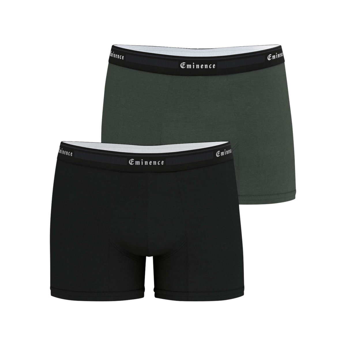 Lot de 2 boxers classiques en coton bicolores unis avec le nom de la marque