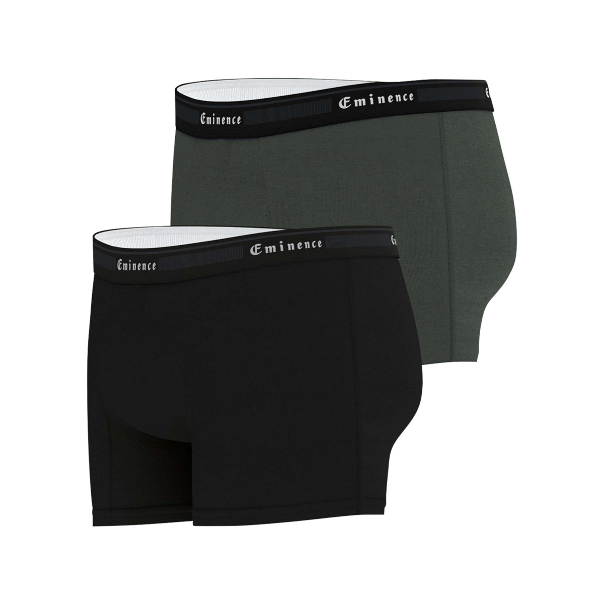 Thumbnail Lot de 2 boxers classiques en coton bicolores unis avec le nom de la marque - Image 2