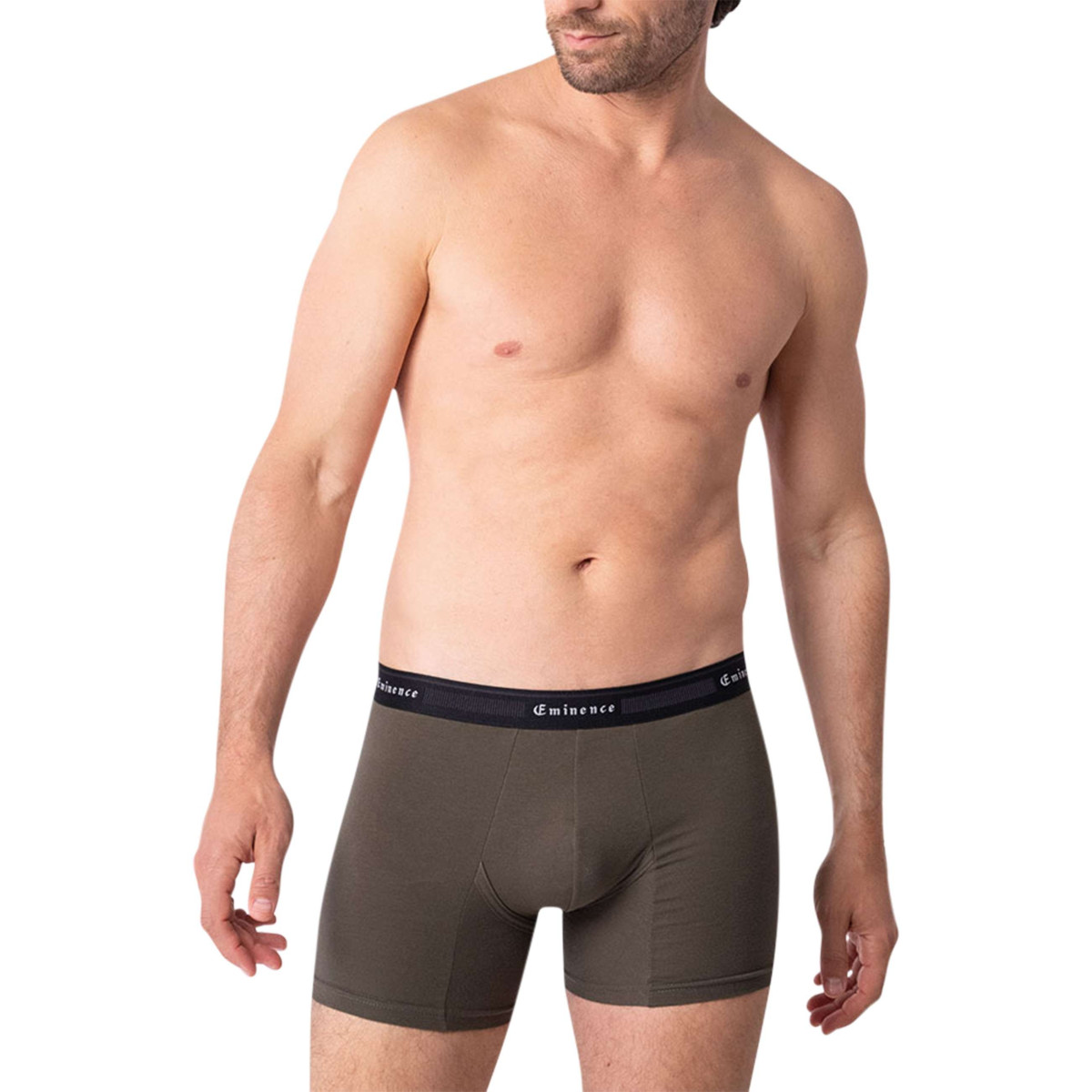 Thumbnail Lot de 2 boxers classiques en coton bicolores unis avec le nom de la marque - Image 3