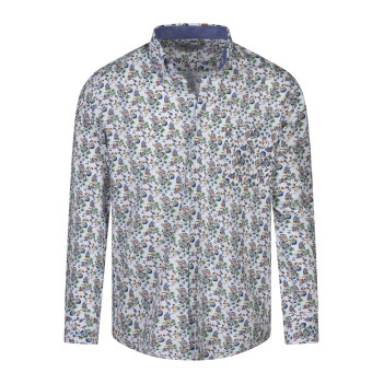 Chemise en coton blanche à imprimé liberty avec un col américain