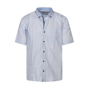 Chemise à manches courtes en coton blanche à minis motifs avec un col américain