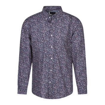 Chemise en coton rose à imprimé liberty avec une coupe regular fit et une poche
