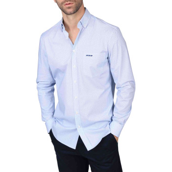 Chemise en coton biologique blanche imprimée avec une coupe droite