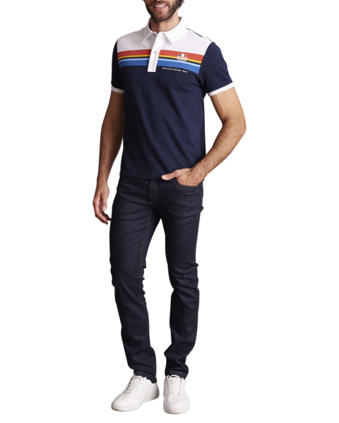 Polo en coton bleu marine...