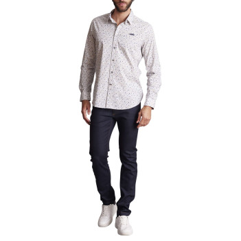 Chemise en coton blanche à imprimé liberty et à coupe regular fit