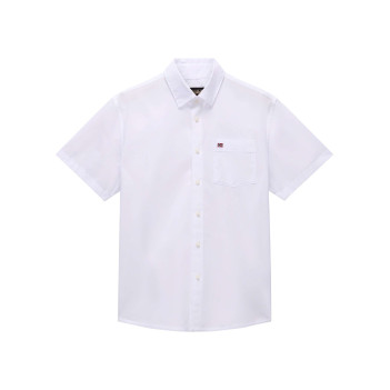 Chemise en coton blanche unie avec un col français et des boutons