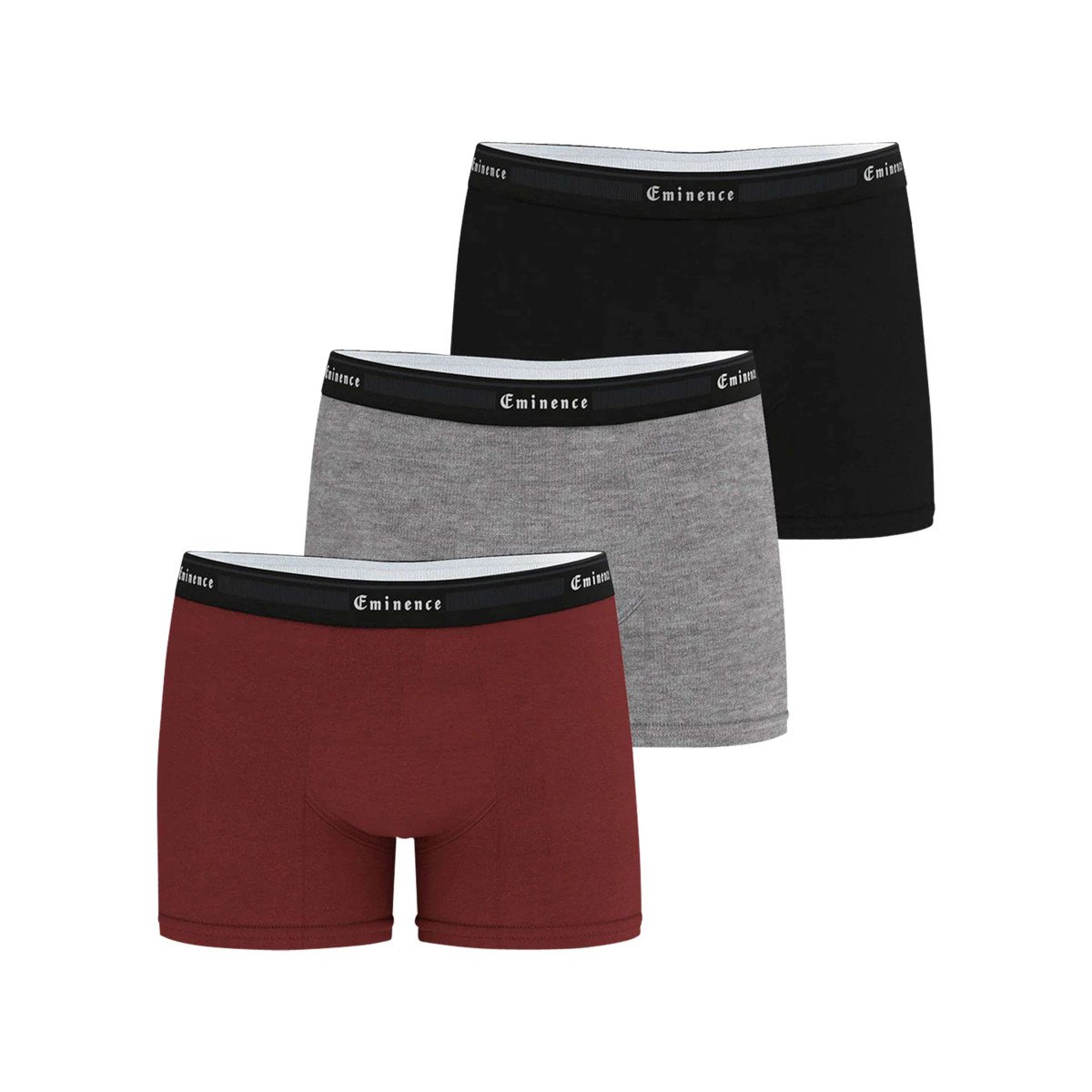 Lot de 3 boxers classiques en coton tricolores avec le nom de la marque