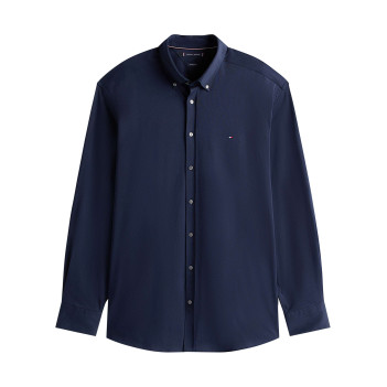 Chemise Grande Taille en coton mélangé marine unie coupe regular