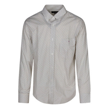 Chemise en coton blanche à motifs nœuds papillons avec un col français