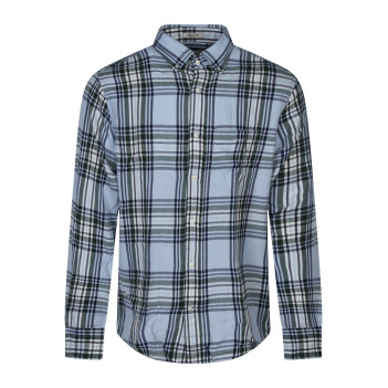 Chemise en coton ciel à carreaux et une coupe regular intermédiaire