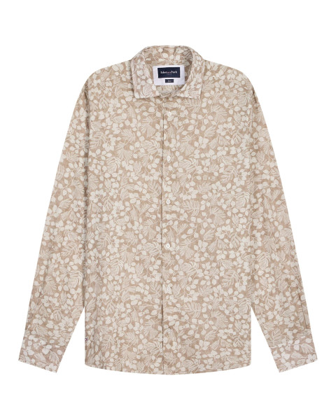 Chemise en coton beige avec...