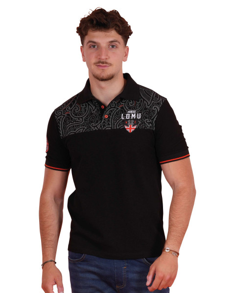 Polo en coton noir uni...
